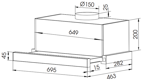 Máy hút mùi âm tủ FS-7222B