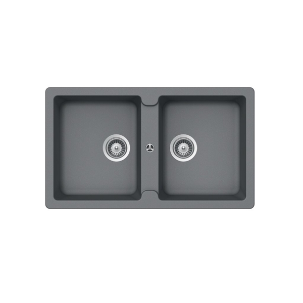 Chậu đá Hafele HS19-GEN2S90 570.36.500 – Chậu rửa bát 2 hố màu xám