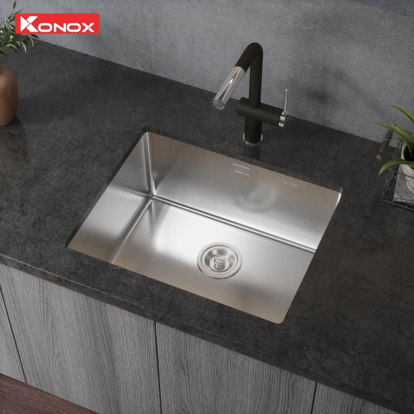 Chậu Rửa Bát Konox Tari 500SM Phong Cách Nhật: Inox 304 Bề Mặt Mịn