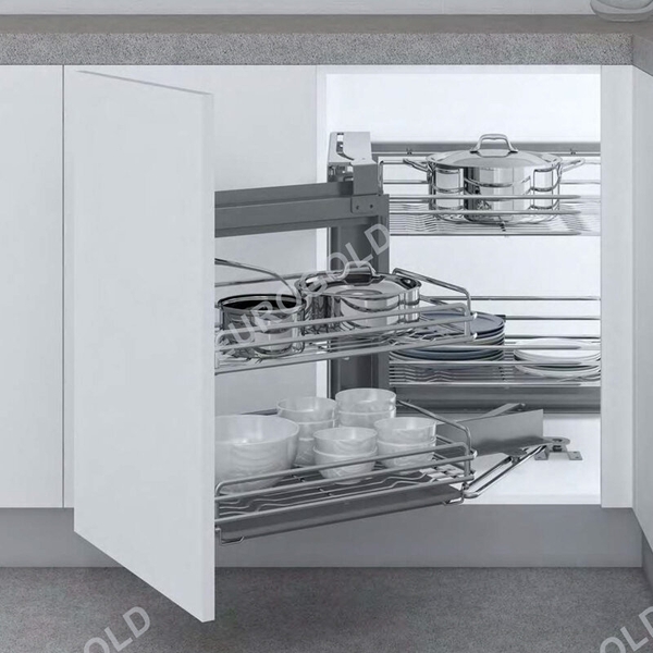 Kệ góc liên hoàn cánh trái Eurogold EPV101 (ELO101L)  - Inox 304 Nan Oval