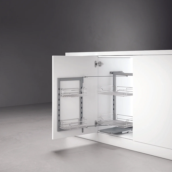 Rổ tủ đồ khô Hafele DOLCE 548.65.006 | 2 Tầng Inox 304 Cánh Mở Xoay