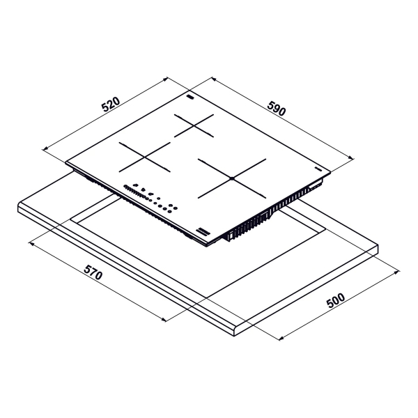 Bếp từ 3 vùng nấu Hafele HC-I6035B nhập Đức - Schott Ceran 533.09.961