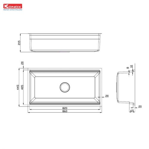 Chậu rửa bát Workstation Undermount KN8644SU Dekor | Inox 304 chống xước