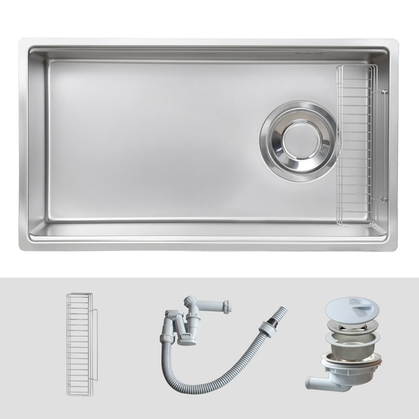 Chậu rửa bát Kluger KY8045SL Basic – Super Linen Inox Posco 304