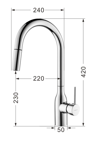 Vòi rửa bát dây rút Nobinox Aqua NX663V