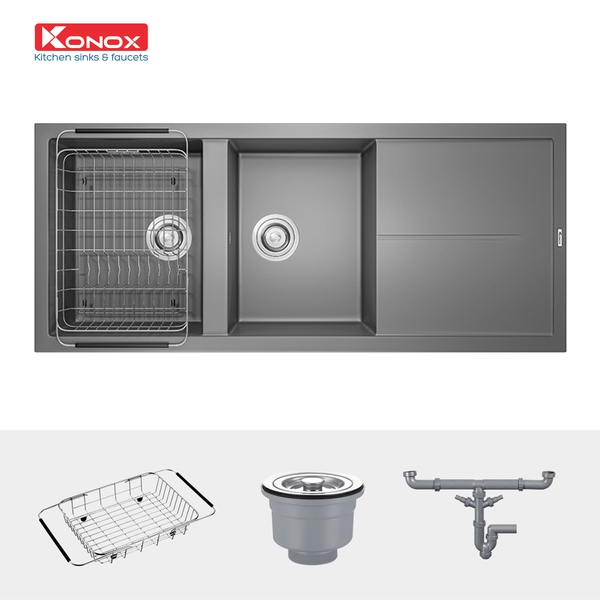 Chậu rửa bát đá Konox Livello Smart 1160 Grey