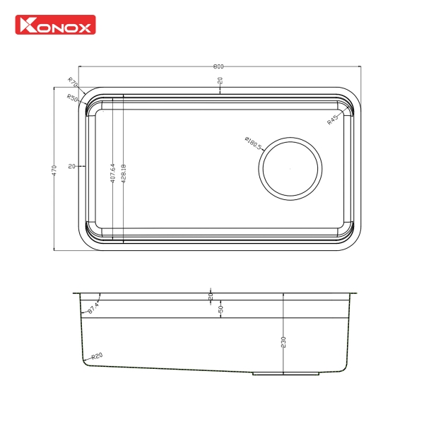 Chậu rửa bát Konox R50 Tari 8047SU