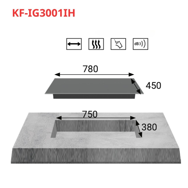 Bếp 3 Vùng Nấu KAFF KF-IG3001IH - Inverter Malaysia