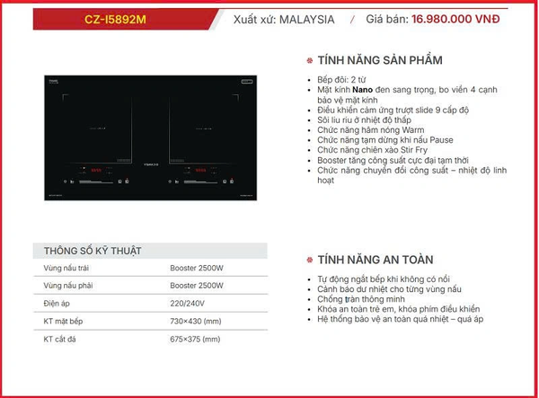 Bếp Từ Canzy CZ-I5892M