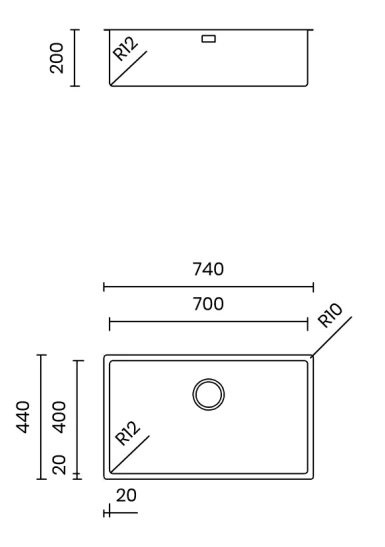 Chậu rửa bát 1 hố Tasca Durix NT622N
