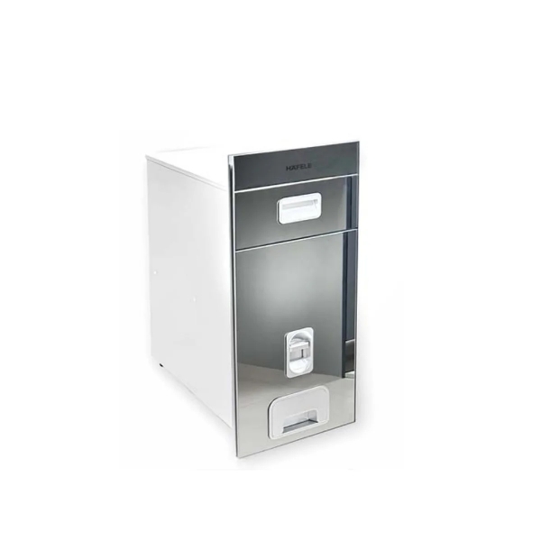 Thùng gạo mặt gương Hafele 549.32.990 - Sức chứa 25kg - Tủ 300mm