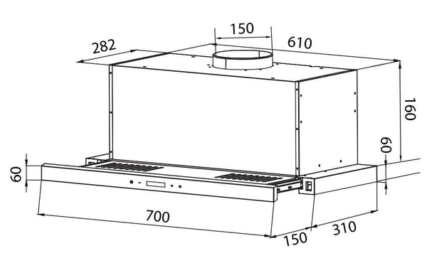 Máy hút mùi âm tủ Canzy CZ-EH85GL