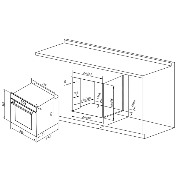 Lò nướng Hafele HC-O811B 495.10.035 – Dung tích 81L