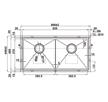 Chậu rửa bát Hafele WS R10 HS25-SSN2S-8644 567.94.023 – Chậu inox 2 hố