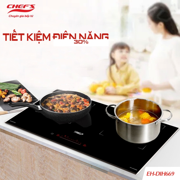 Bếp từ đôi Chef's EH-DIH669 - Công nghệ Inverter thông minh
