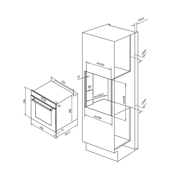 Lò nướng Hafele HC-O811B 495.10.035 – Dung tích 81L