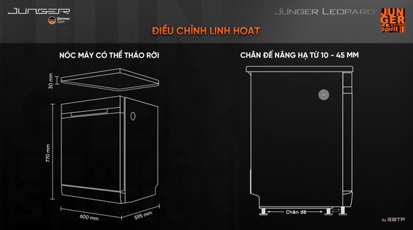 Máy rửa bát Junger JG Leopard DWJ-143 - Hàng Đức Chính Hãng