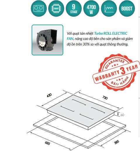 Bếp từ hồng ngoại Grandx GX E677SE Series 6 - EGO 2 Vòng Malaysia