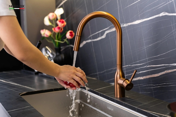 Vòi rửa bát dây rút Nobinox Aqua NX662T