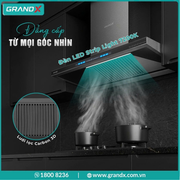 Máy Hút Mùi GrandX GX H70T81 Luxury Black Edition
