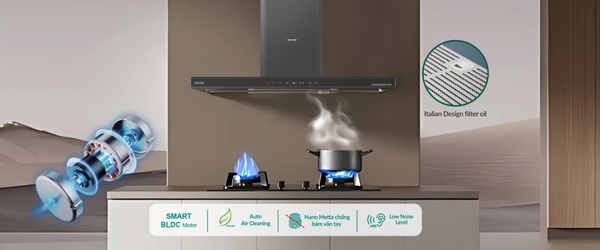 Hút mùi chữ T GrandX GX H70T69G - Auto Air Clean Smart