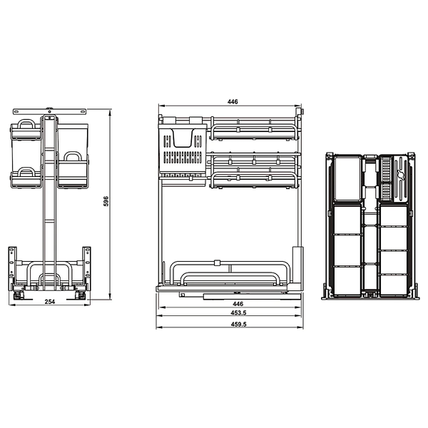 Rổ gia vị đa năng Hafele OMERO MULTI 595.00.806 | Tủ 450mm Sơn Nano