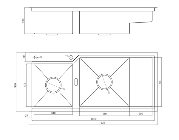 Chậu rửa bát 2 hố Nobinox Razia NJ575