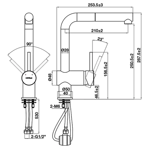 Vòi rửa bát Hafele HT21-GH1P254 577.55.590