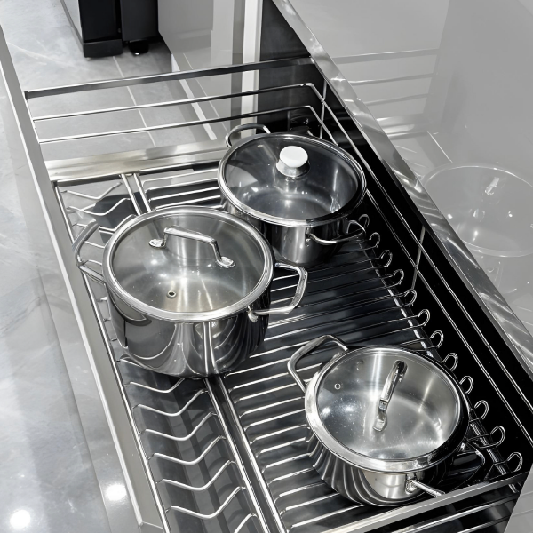 Giá xoong nồi nan Oval SUS304 GrandX XP.70M cho tủ bếp dưới