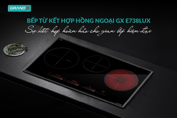 Bếp điện từ hồng ngoại Grandx GX E738LUX nhập khẩu Malaysia