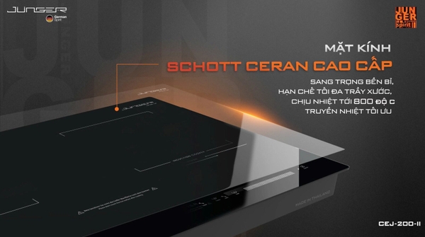 Bếp Từ Đôi Junger JG CEJ-200-II Kính Schott Ceran - Inverter Đức