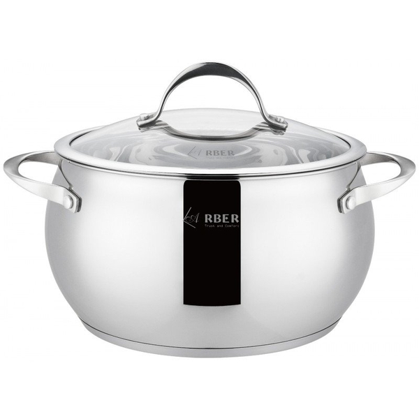 Nồi Đơn Inox 3 Đáy Arber AN-24C 24cm Có Nắp Kính