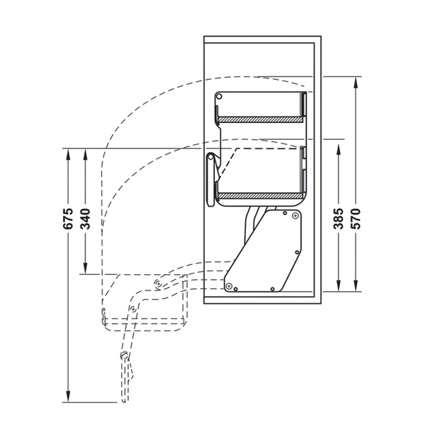 Rổ nâng hạ Utensio Plus H2 Khay đôi 504.68.375 | 2 tầng màu Than chì (700mm)
