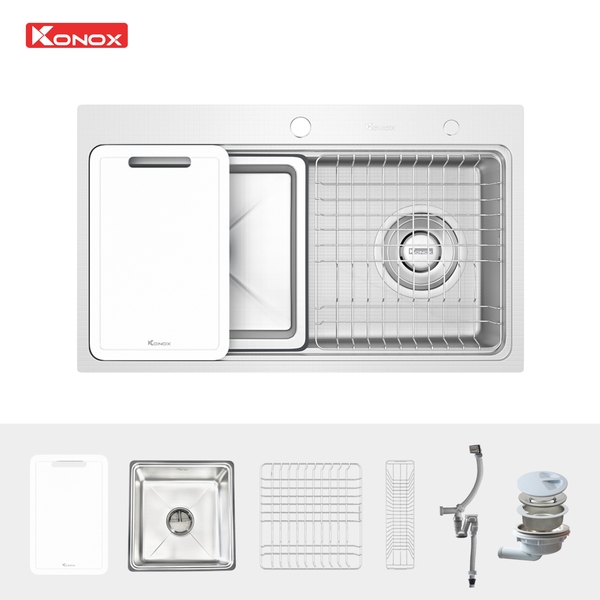 Chậu Rửa Bát KN8048TS Dekor: Chống Xước Linen - Workstation Sink