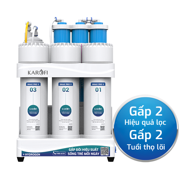 Máy Lọc Nước RO Hydrogen Karofi KAQ-U03 Pro 10 Lõi Để Gầm