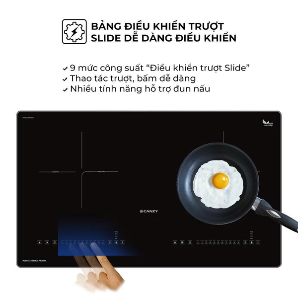 Bếp Từ Đôi Canzy CZ I6969C2 Promax – Mặt Kính Ceramic, Booster 2200W