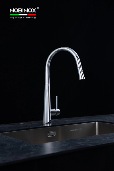 Vòi rửa bát dây rút Nobinox Lotus 640