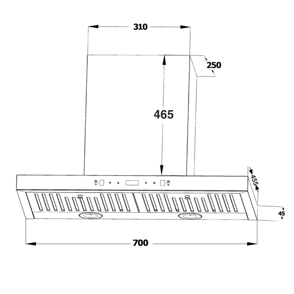 Máy hút mùi Chefs EH-R105E7G – Công suất 1100m3/h, Tự làm sạch