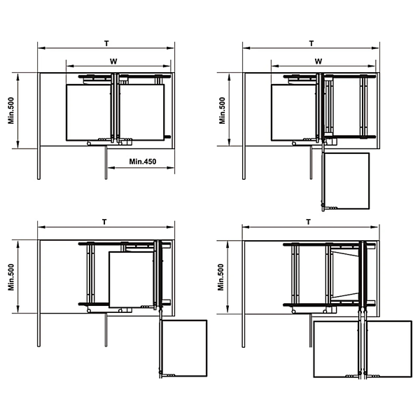 Phụ kiện tủ góc Hafele OLLA 595.50.804 | Sơn phủ Nano (Góc tủ chữ L)