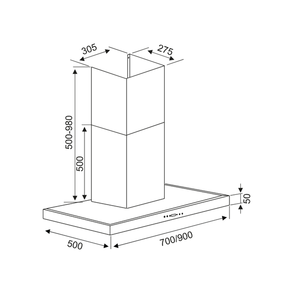 Máy hút mùi chữ T Kocher K-225C Pro ( 90cm )