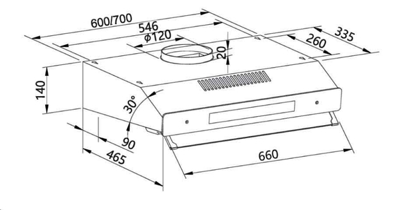 Máy hút mùi cổ điển Canzy CZ H2070CD