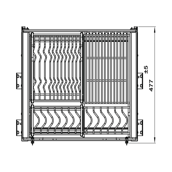 Rổ bát đĩa Hafele KASON FLEX 549.04.044 | Inox 304 Nan Ovan (600mm)