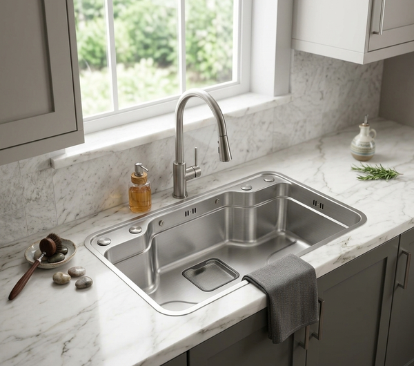 Chậu rửa bát 7848 1 hố Inox 304 - BH 10 năm
