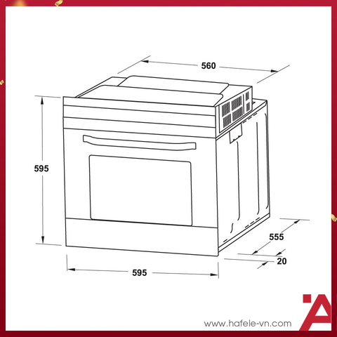 Lò nướng âm tủ Hafele HO-4KT70A 538.61.442 – Dung tích 70 lít