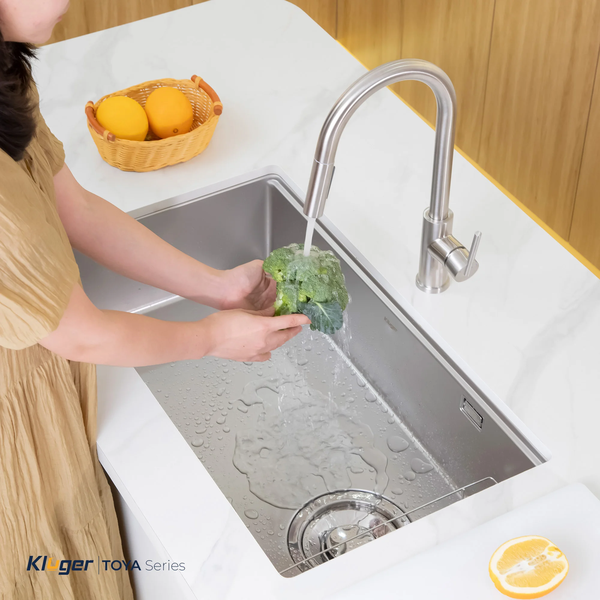 Chậu rửa bát Kluger KY8045SL Basic – Super Linen Inox Posco 304