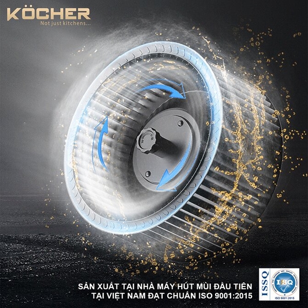 Máy Hút Mùi Âm Tủ Turbo Kocher Thế Hệ 3 - Tự Làm Sạch Auto Clean