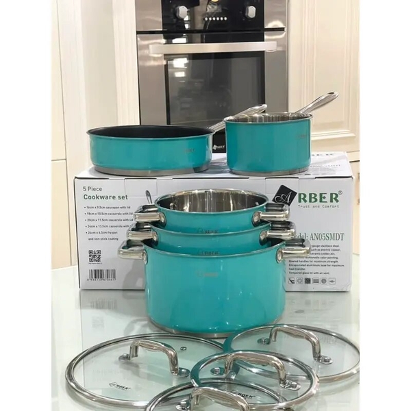 Bộ nồi inox AN05SMDT Arber inox 304 kèm chảo