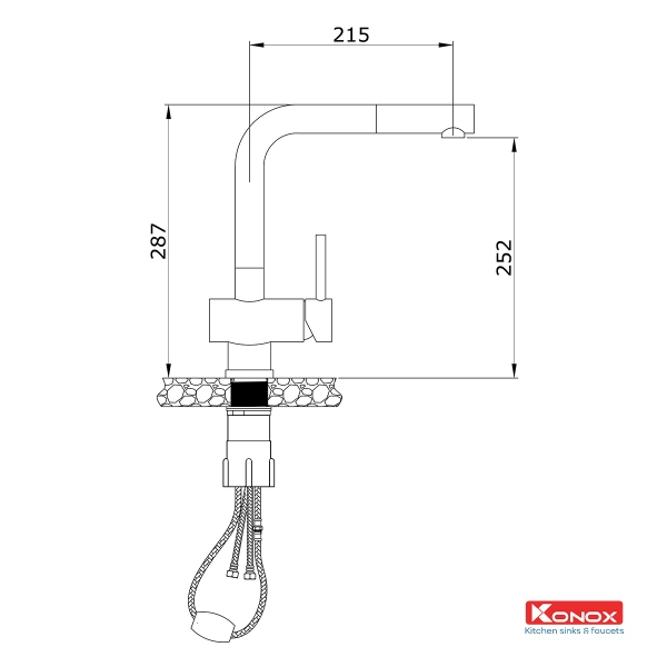 Vòi rửa bát Konox KN1337 - Dây rút linh hoạt