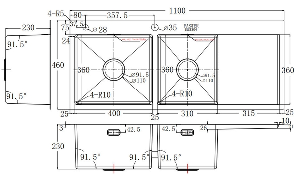 Chậu rửa bát FS 11046HMS
