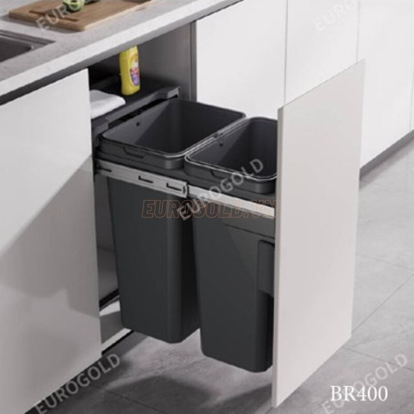 Thùng rác gắn cánh giảm chấn Eurogold BR400 (EBR400)